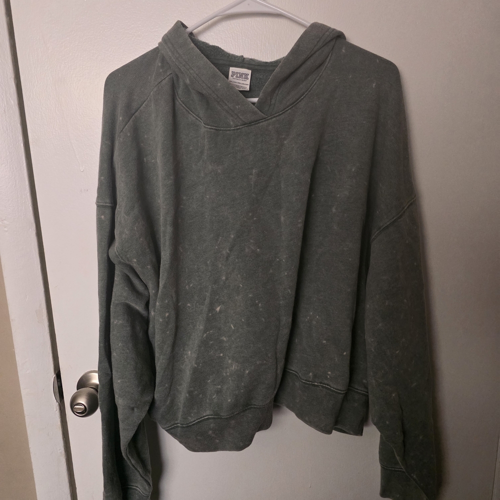 Victoria's Secret Olive Green Scoop-Neck Hoodie Sweater